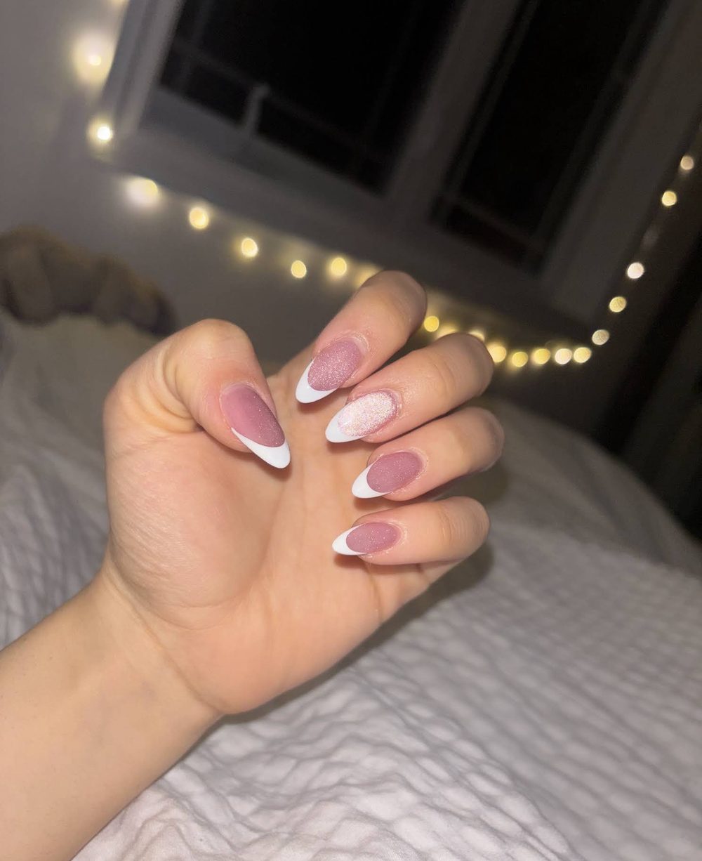 White French nails shared by a Pedi N Nails London guest