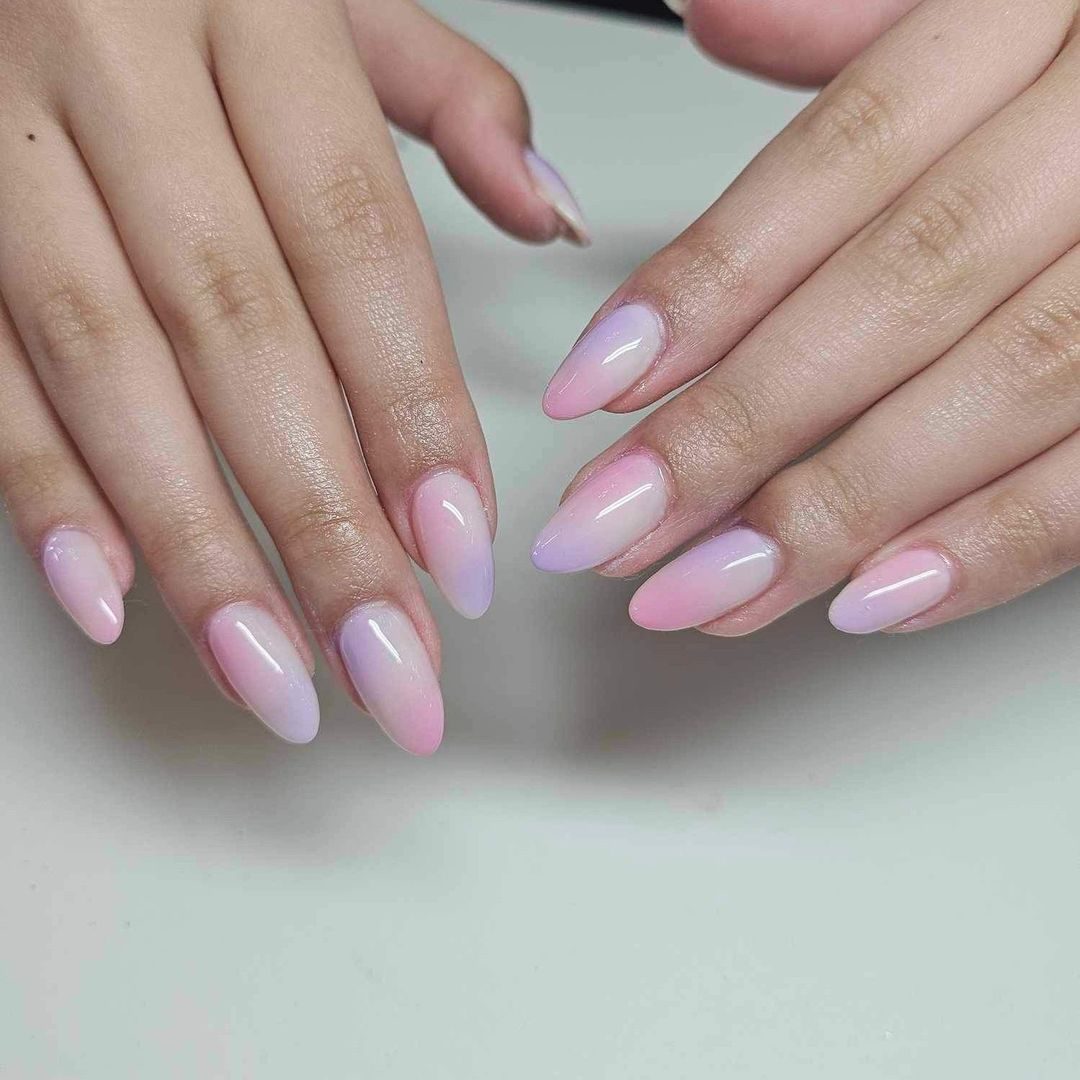 Pink ombré nails by Pedi N Nails London
