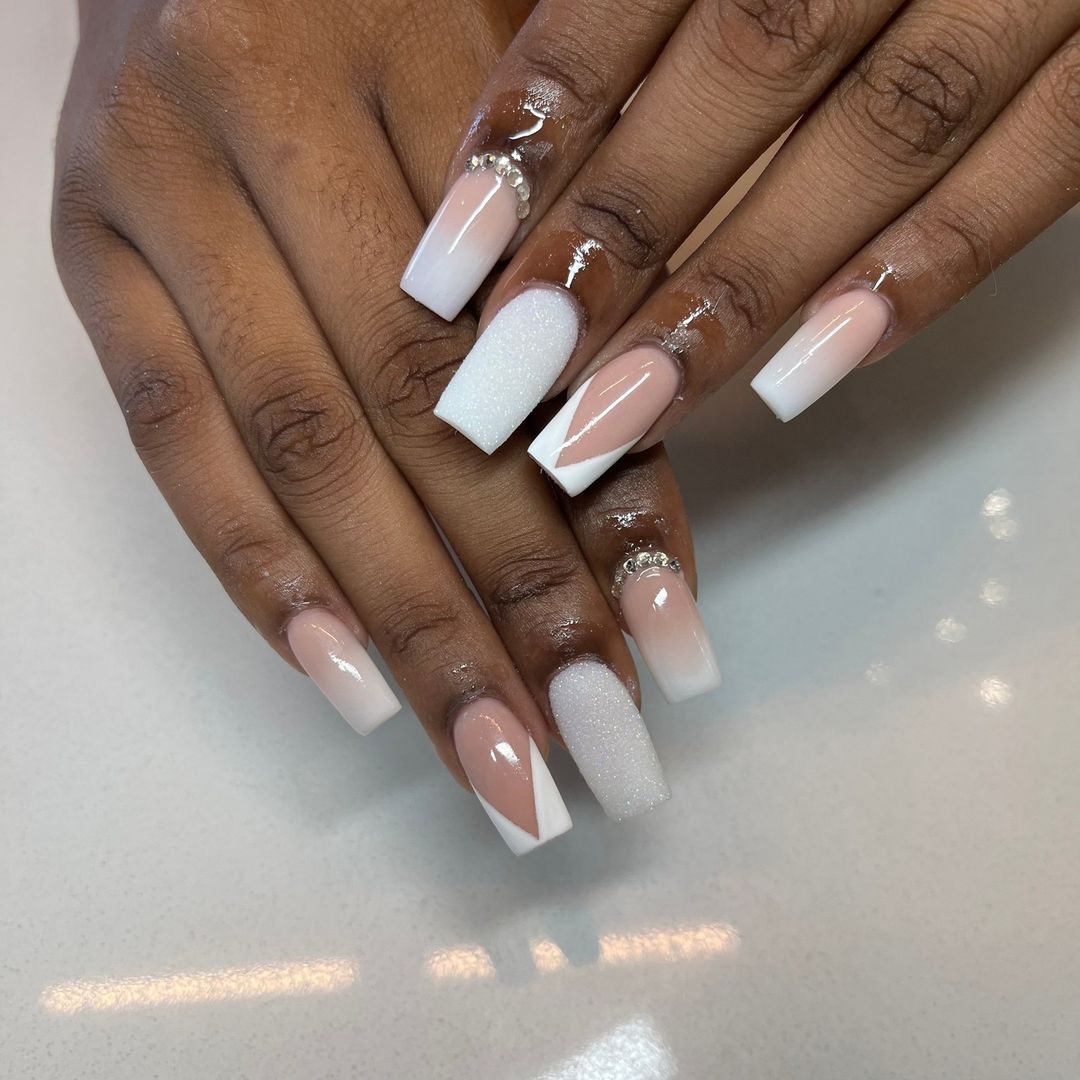 White tip extensions by Pedi N Nails London